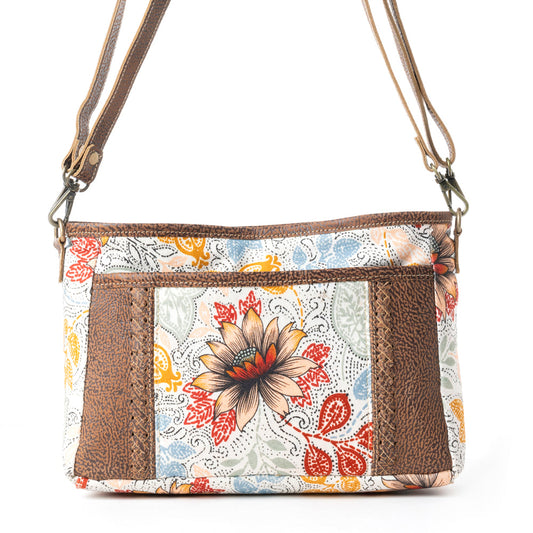 Myra MesaTrail Dahlia Floral Printed Canvas Sling Bag â€“ Lightweight Casual Crossbody Bag for Women