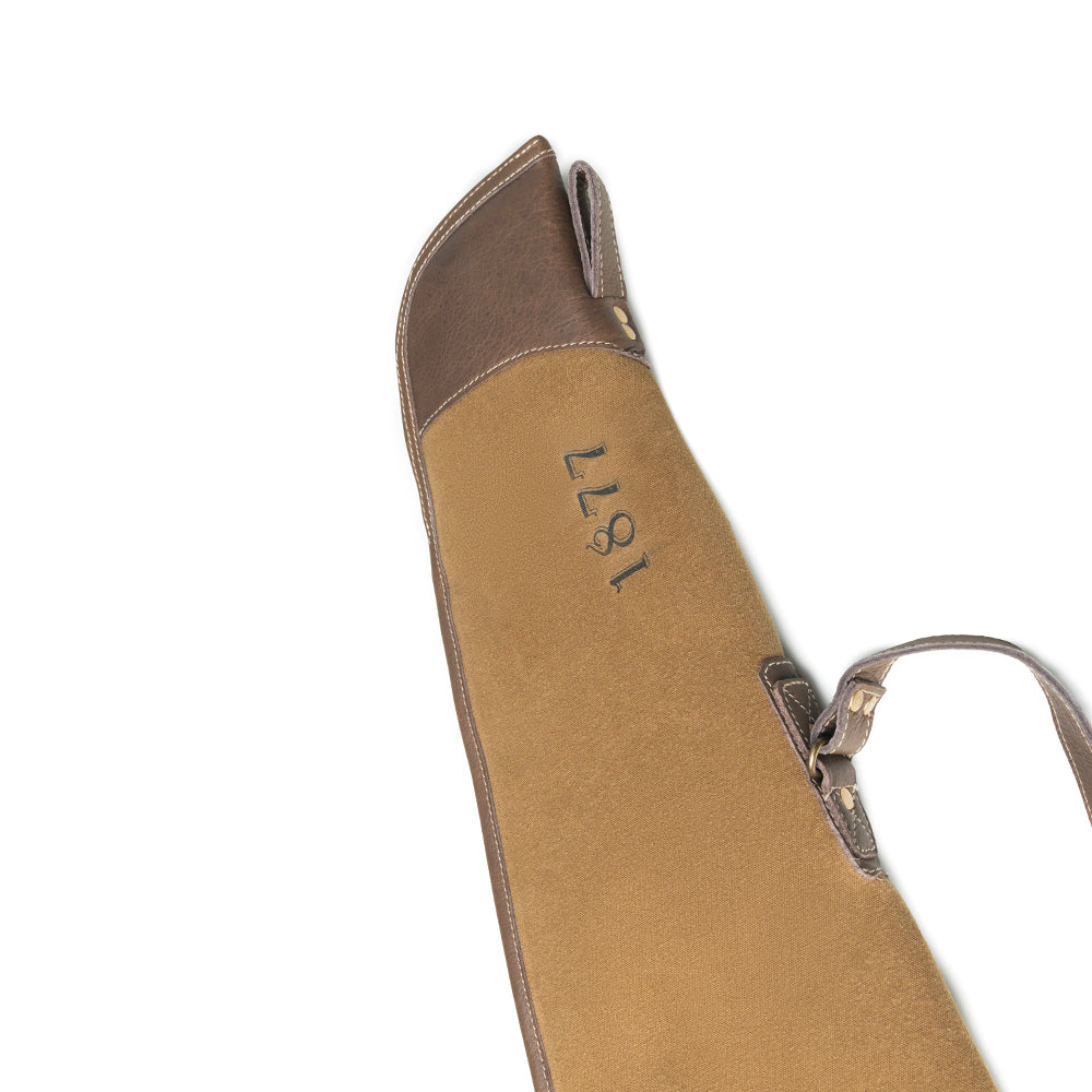 Myra Long Range Cotton Leather Rifle Case in Antique Olive