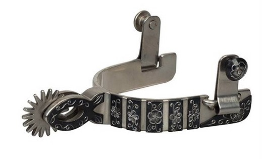 Ladies' Floral Chihuahua Spur, Brushed Stainless Steel
