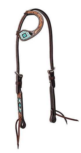 Turquoise Cross Turquoise Beaded 5/8" Flat Sliding
