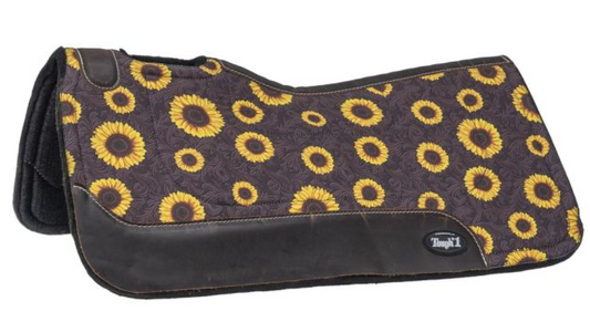 Tough-1 Sunflower Print Felt Saddle Pad
