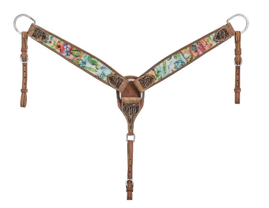 Silver Royal Cactus Print Breastcollar