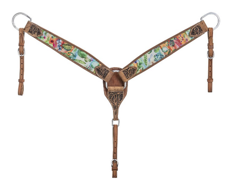 Silver Royal Cactus Print Breastcollar