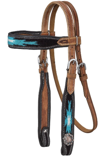 Silver Royal Mini Aztec Browband Headstall