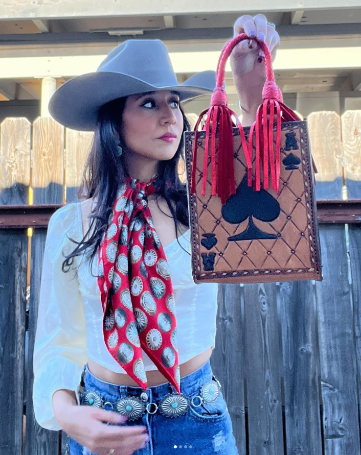 Card Handbag- Red Ace Tassel