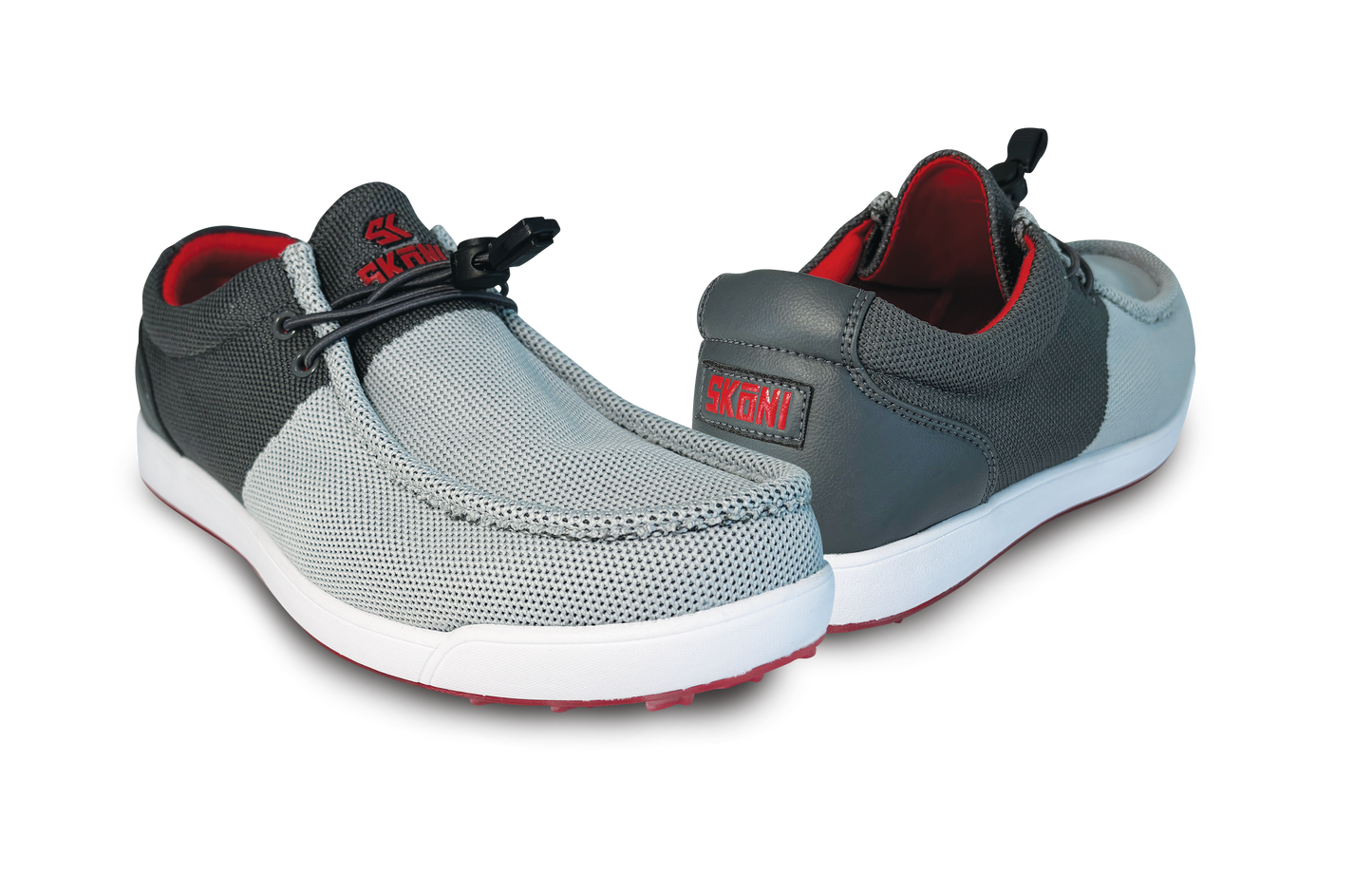 SKŌNI Men's Golf Shoe Waterproof- Grey/Red