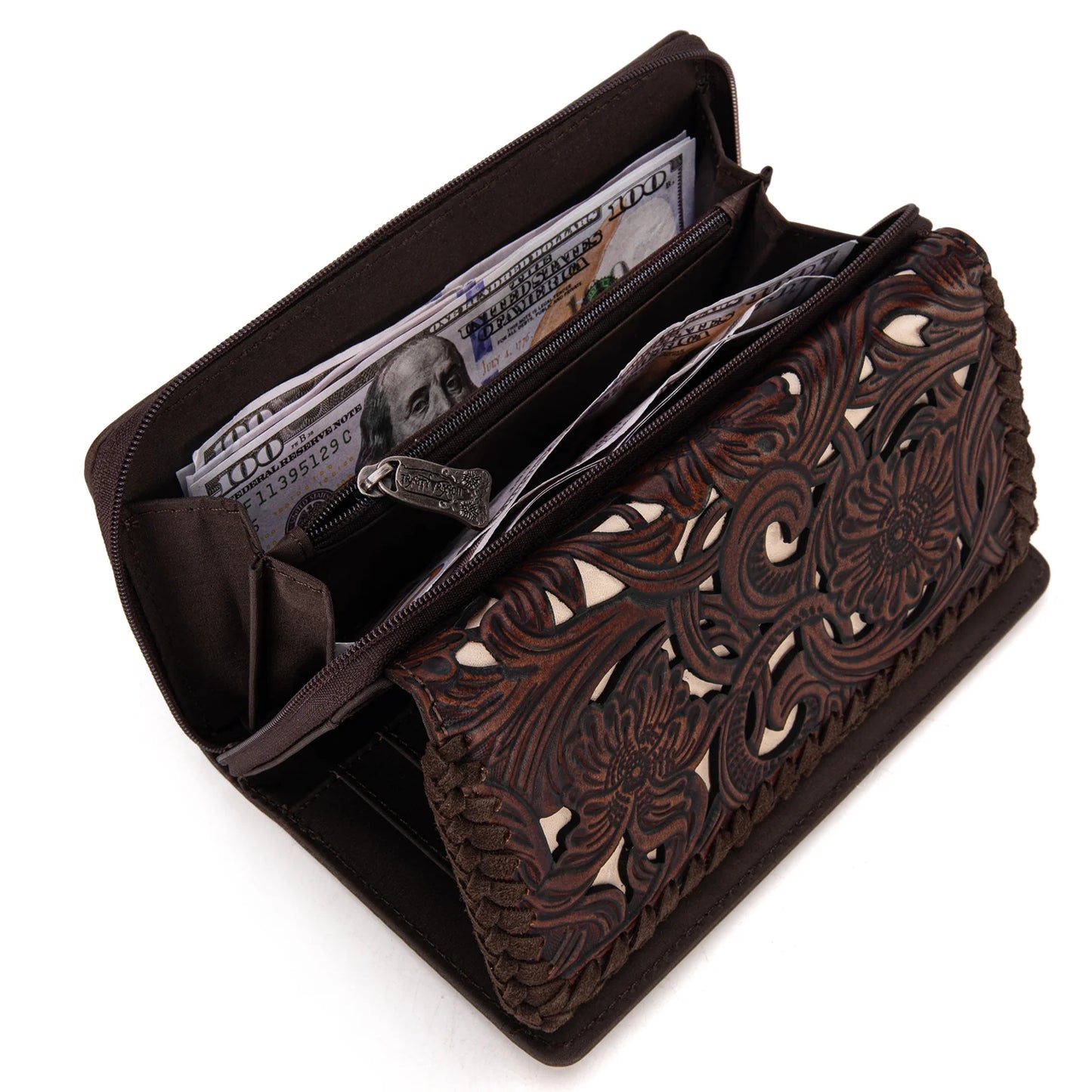 Trinity Ranch Floral Tooled Collection Wallet