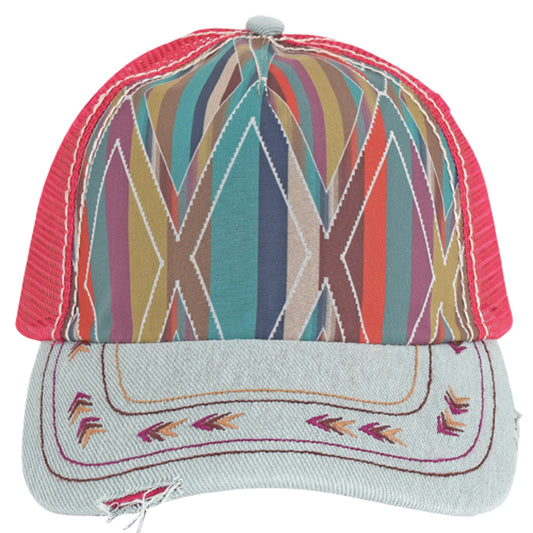 Ladies Catchfly Cap w/Geo Pattern