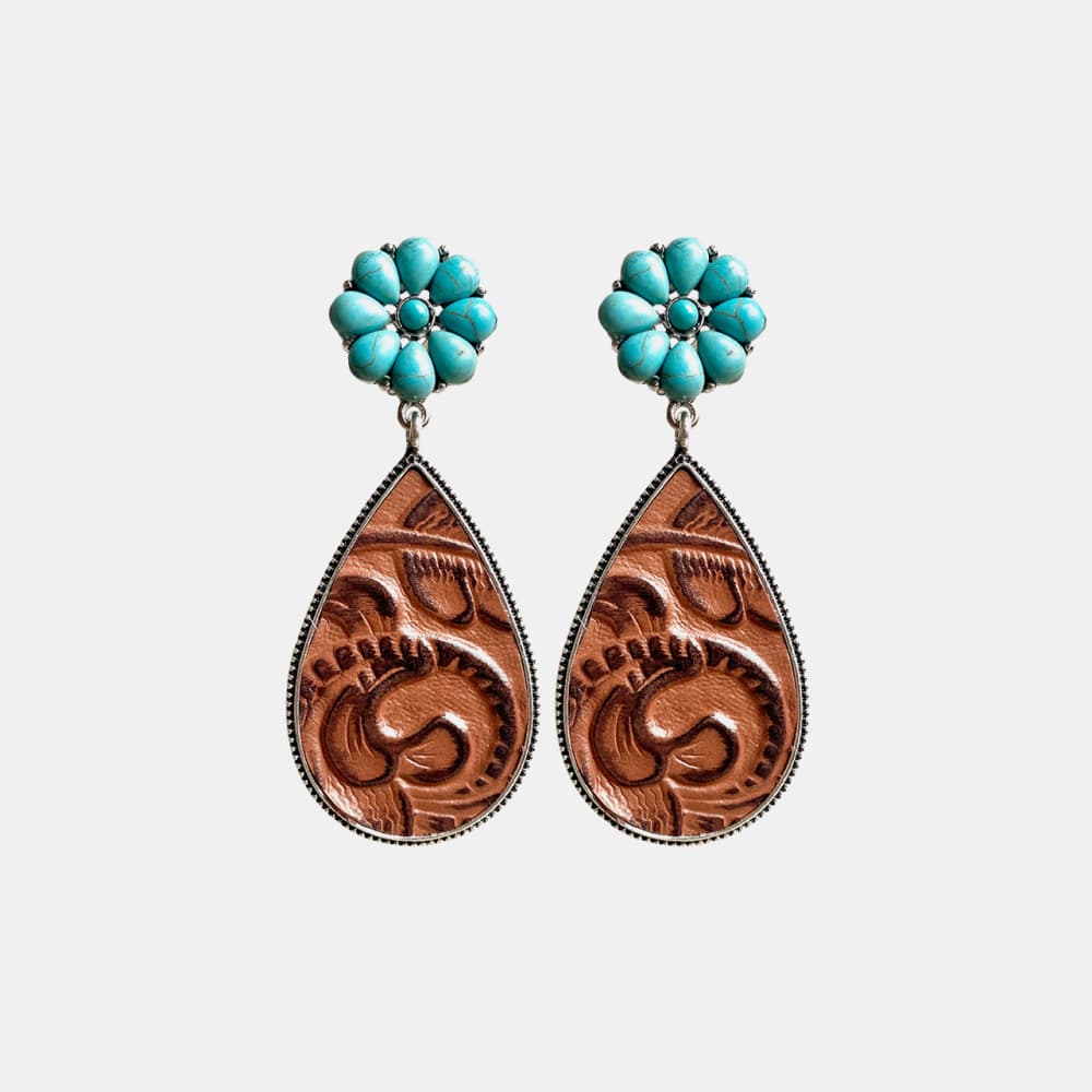 Turquoise Flower Teardrop Earrings - 3 Styles