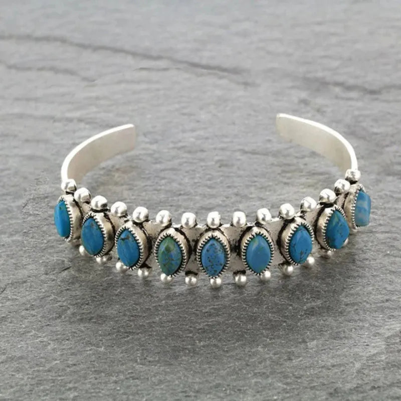 Turquoise Alloy Open Bracelets - 6 Styles