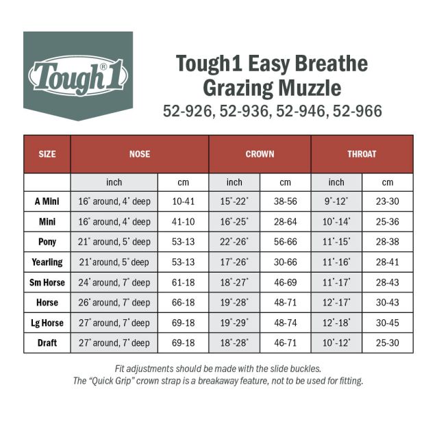 Tough1 Easy Breathe V-Nose Grazing Muzzle