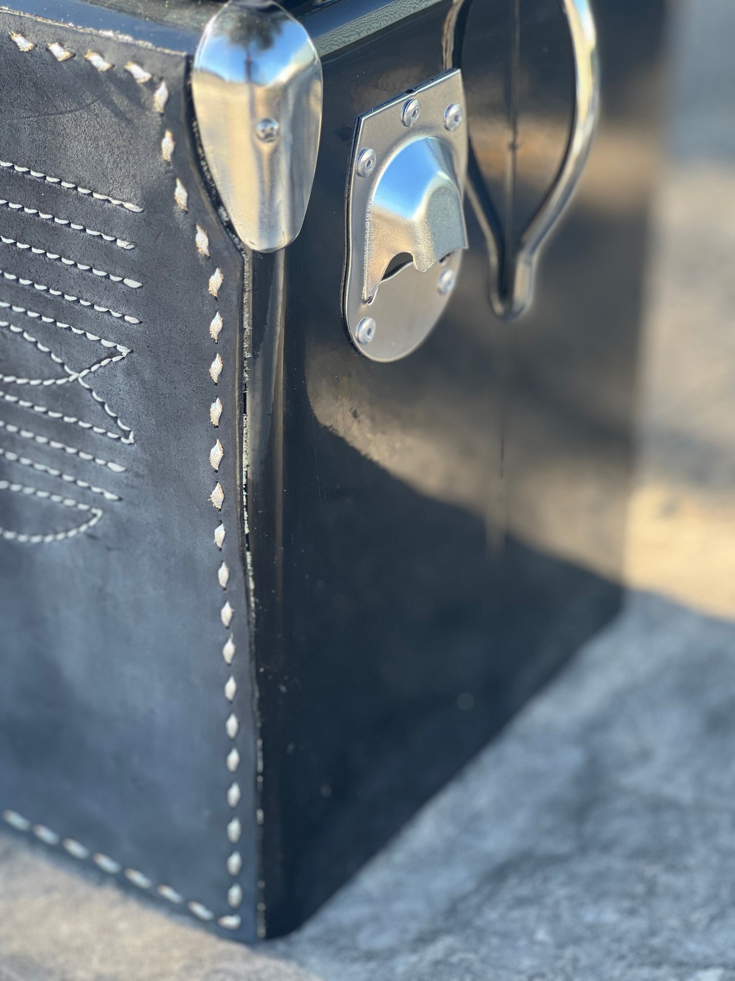 Retro BLACK Cowboy Stitch Cooler