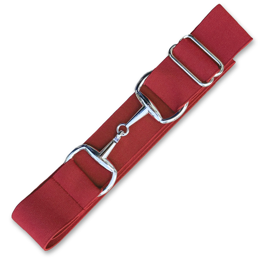 Crimson Red Elastic Equestrian Belt