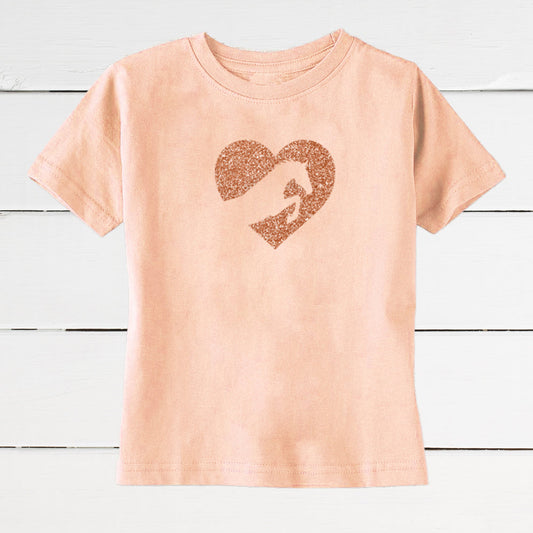 Shimmery Jumping Horse Girl's T-Shirt