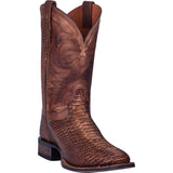 Mens Square Toe Python Patterned Leather Boot - KA