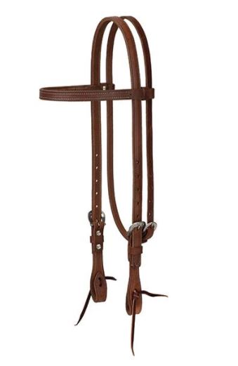 Synergy® Harness Leather Browband Ear Headstall with Designer Hardware