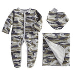 Mud Pie Camo Sleeper Bib Blanket Set