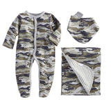 Mud Pie Camo Sleeper Bib Blanket Set