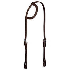 Black Leather Flat Sliding Ear Headstall