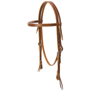 Deluxe Latigo Leather Browband Headstall, Brown