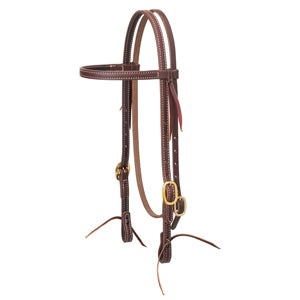 Working Cowboy Browband Headstall, 5/8", Solid Brass