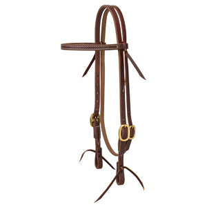 Working Cowboy Economy Browband Headstall, 5/8", Solid Brass