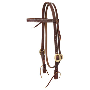 Working Cowboy Economy Browband Headstall, 3/4", Solid Brass