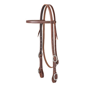Working Cowboy Browband Headstall with Buckle Bit Ends