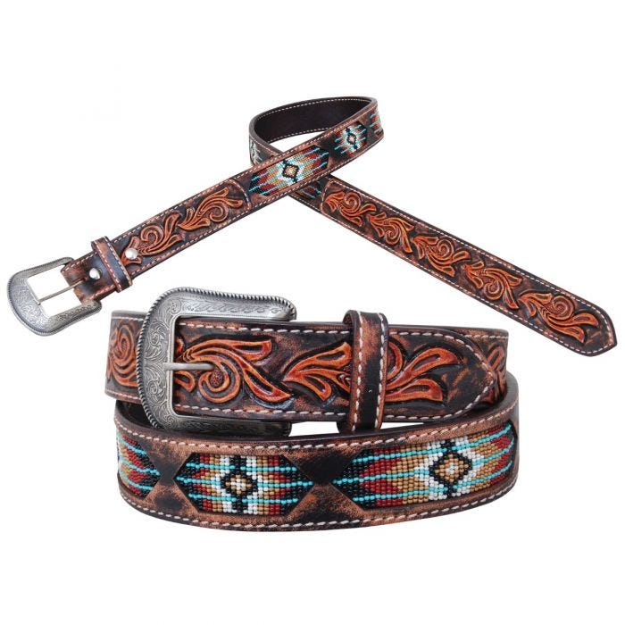 Soutwestern Beaded Inlay Belt by Circle Y