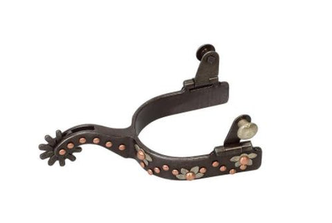 Ladies' Spur with German Silver Floral Trim and Copper Dots