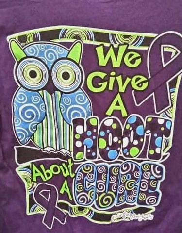Girlie Girl "Give A Hoot About A Cure" Youth T-Shirt