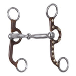 Professional Antiqued Argentine Bit, 5" Sweet Iron Polished Snaffle Mouth with Copper Inlay