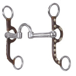 Professional Antiqued Argentine Bit, 5" Sweet Iron Polished Low Port Correction Mouth with Copper Inlay