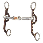 Professional Argentine Bit with 5" Sweet Iron Copper Wire Wrapped Dogbone Mouth, German Silver Trim