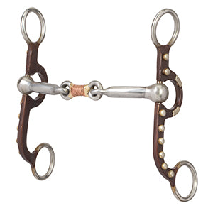 Professional Argentine Bit with 5" Sweet Iron Copper Wire Wrapped Dogbone Mouth, German Silver Trim
