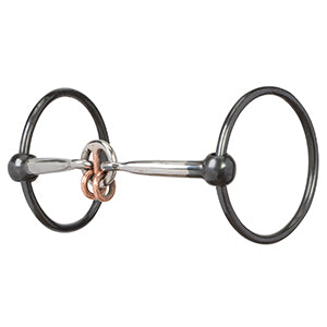 Ring Snaffle Bit 5" Sweet Iron Smooth Lifesaver Mouth w/ Copper Rings