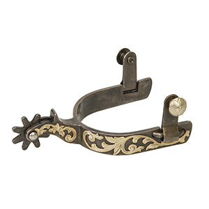 Ladies' Spurs with Replaceable Rowels, Floral Accents
