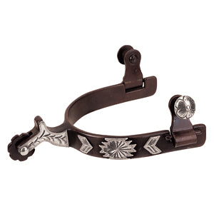 Men's Chap Guard Spurs with Engraved German Silver Trim