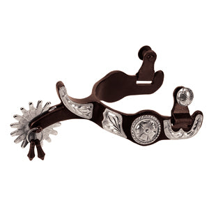 Men's Show Spurs with Engraved German Silver Trim