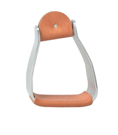 Sloped Aluminum Stirrups with Leather by Weaver