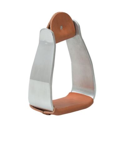 Sloped Aluminum Stirrups with Leather by Weaver