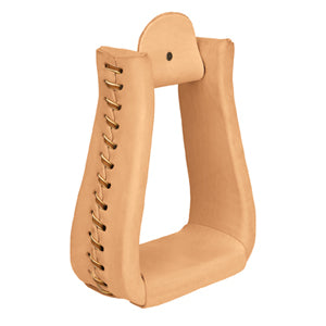 Natural Leather Covered Stirrups, Roper