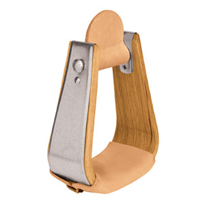 Wooden Stirrups with Leather Treads, Deep Roper