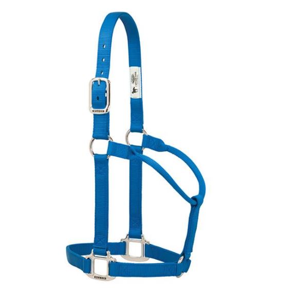 Original Non-Adjustable Nylon Halter with Chrome Plated Hardware by Weaver - Average