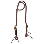 Working Tack Sliding Ear Headstall, 5/8", Solid Bras
