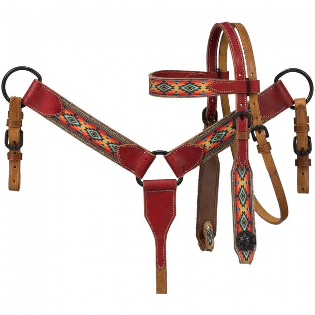 Miniature Printed Brow Headstall and Breast Collar Set