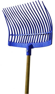 Showman™ 18-Tine Durable Plastic Stall Fork with Rounded Basket