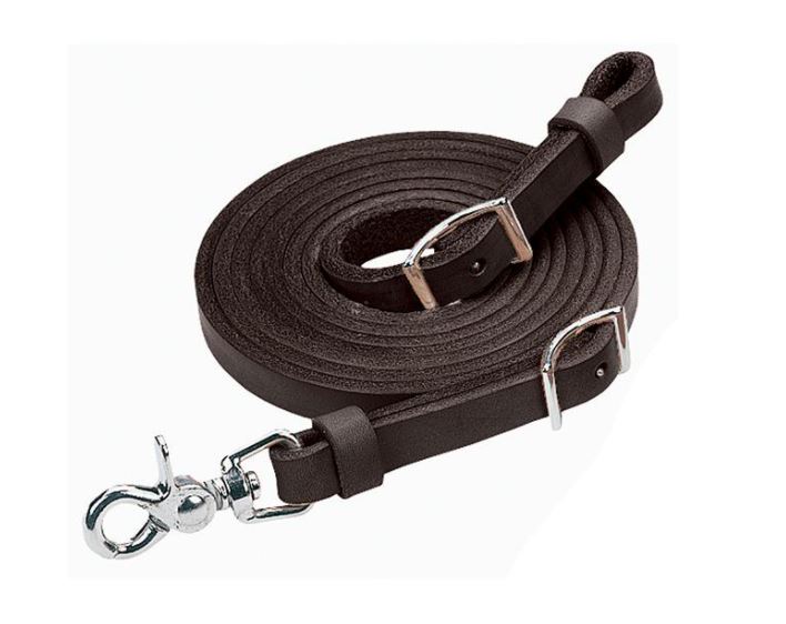 Black Leather Roper Rein, 5/8" x 7' by Weaver Leather