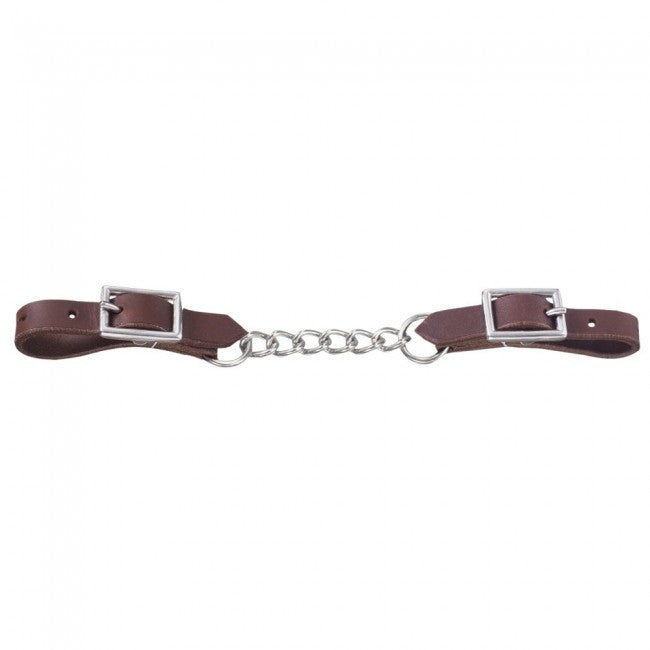 Harness Leather Curb with Single Chain