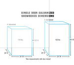 Single Door Galvanized Showbox, 4'  by Weaver